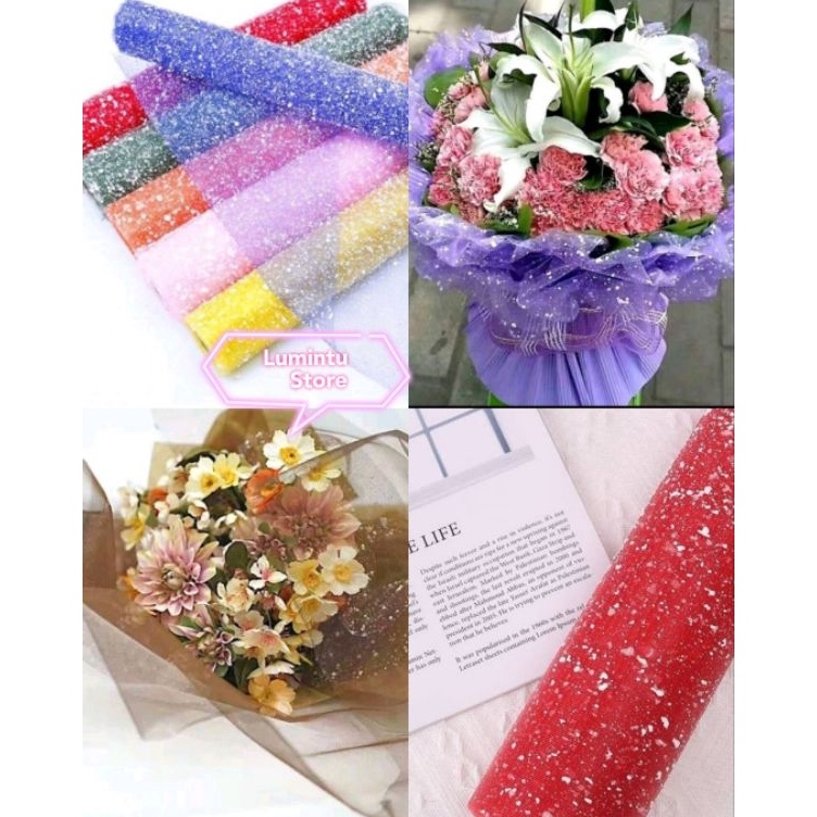 

Dijamin Irit Flower Wrapping Jala Salju Flower Wrapping Paper Snowy Jaring Salju Flower Mesh Snowy Buket Bunga Motif Salju 1 Lembar