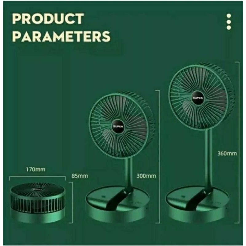 #MAU# Kipas Angin Lipat Kipas Angin Portable Putar 180 Derajat Mini 3 Speed Fan Portable Lingkar 3 S