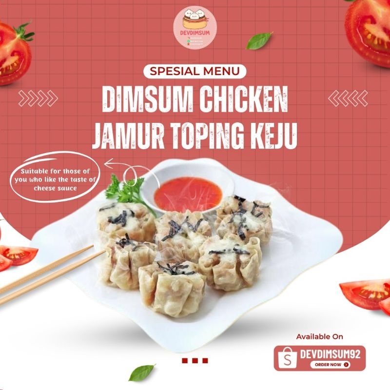 

DIMSUM CHICKEN JAMUR REGULER ISI 20 (toping keju) INSTN ONLY