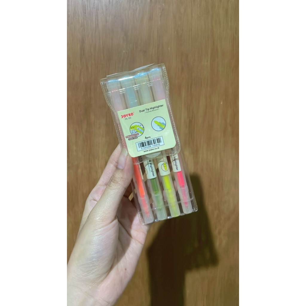 

[Second/Bekas] JOYKO - Dual Tip Highlighter / Penanda / Stabillo / Marker (4 pcs) (asli)