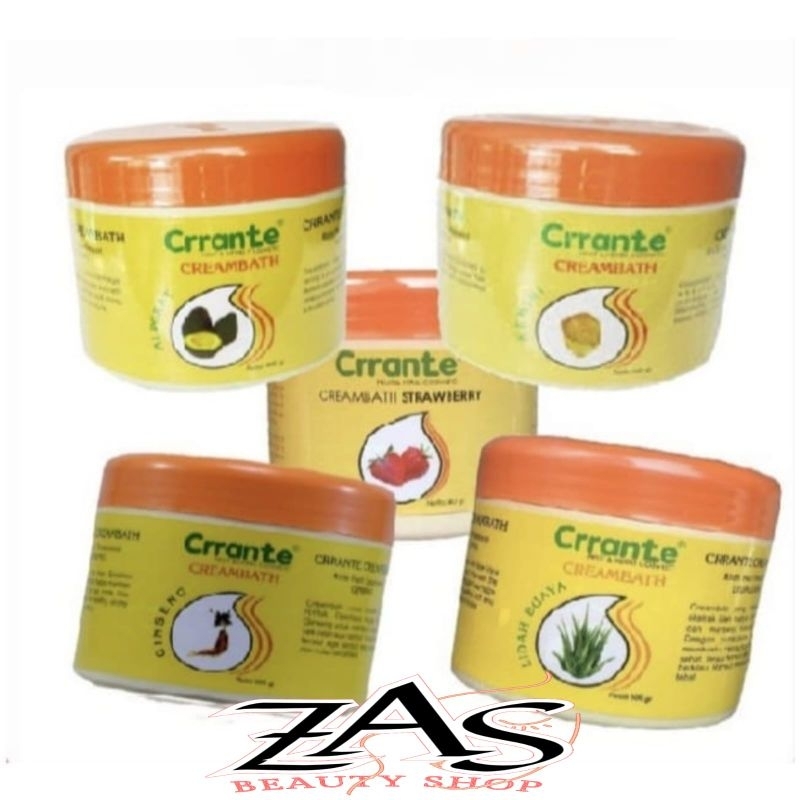 Crrante Creambath 500gr Hair Creambath Alpukat, Ginseng, Lidah Buaya, Kemiri, Strawberry Perawatan U