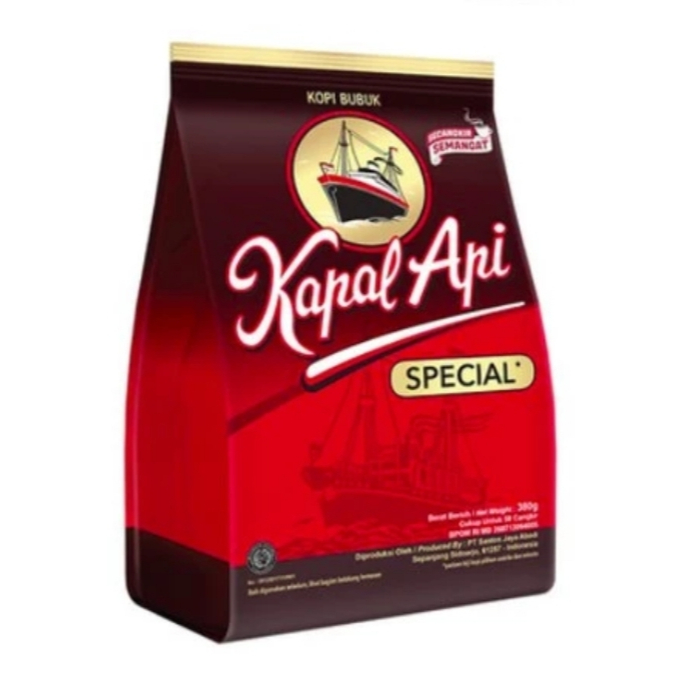 

Kopi Bubuk Kapal Api Spesial 380 gr Tanpa Gula