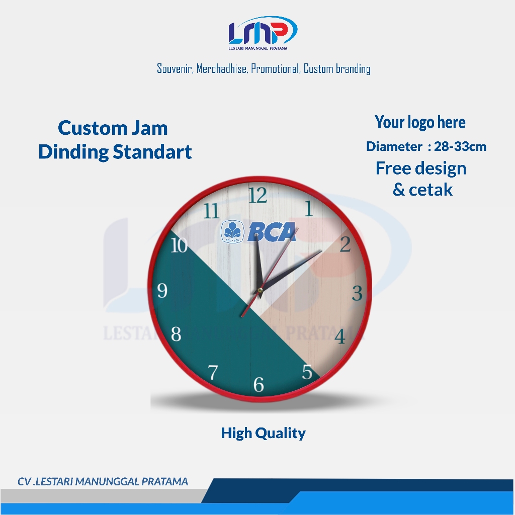 LMP LESTARI SOUVENIR - Merchandise Souvenir Custom Jam Dinding Standart Code#1003 | Souvenir Jam Din