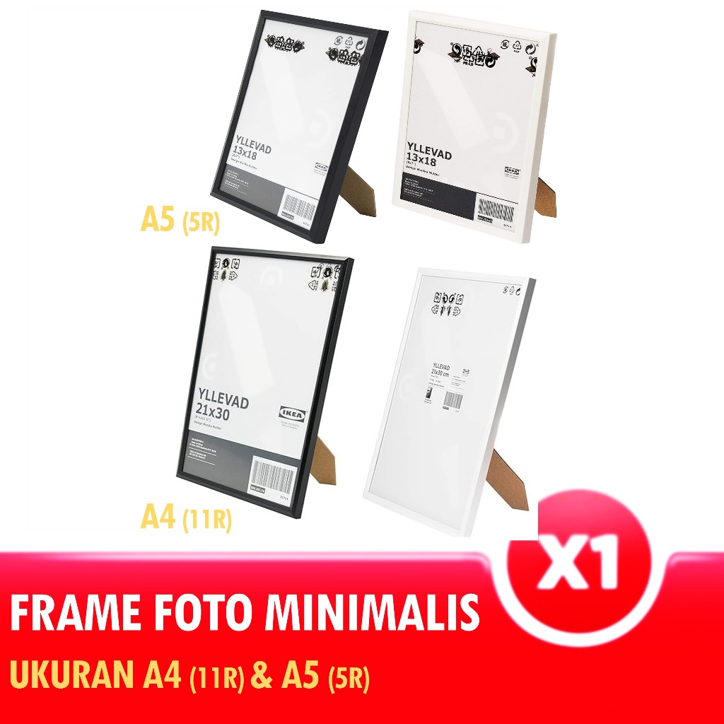 PROMO 624 - Bingkai Foto A4 Aesthetic Frame Figura Minimalis Berbagai Ukuran A5 5R 11R Photo Frame