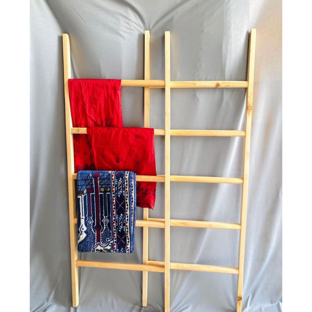 Ledder Hanger, Gantungan Jilbab, Gantungan Handuk / Tangga Hijab Kayu