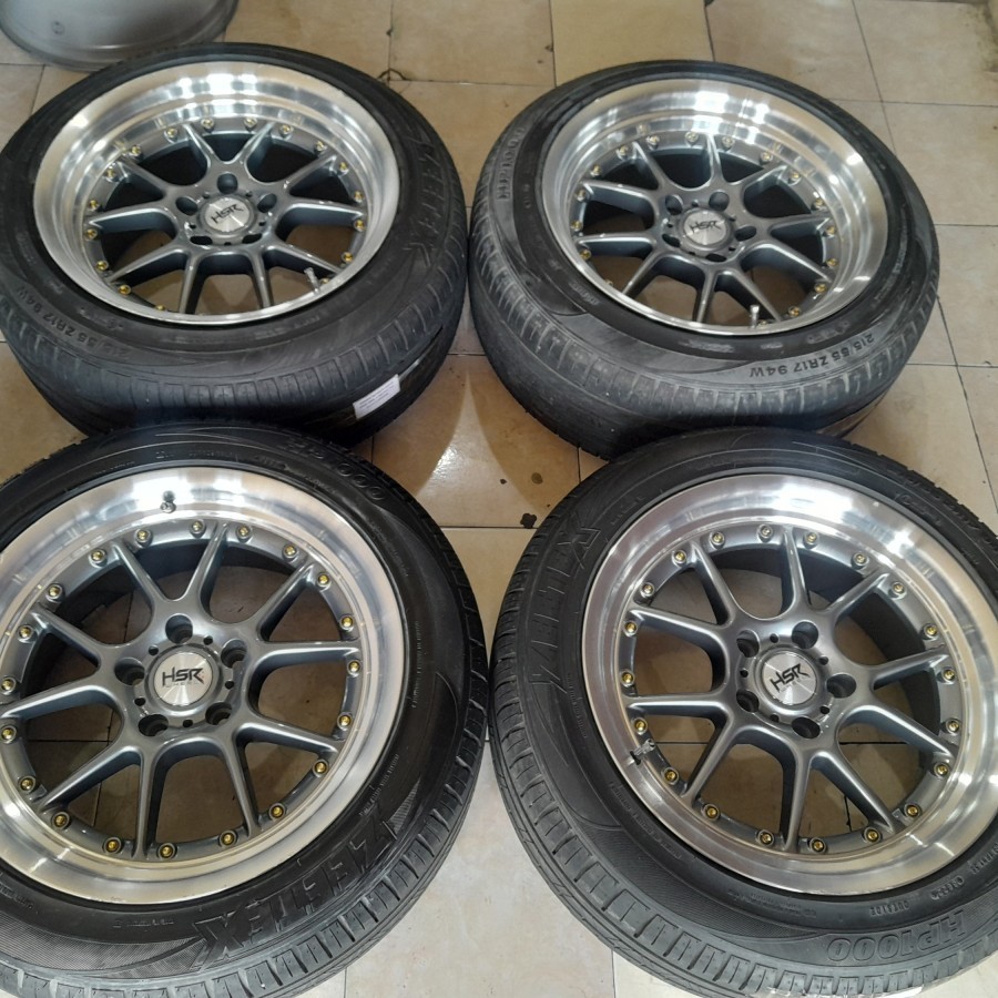 VELG MOBIL BEKAS MODEL CELONG R17 BAUT 5 KANSAI R17X8/9 H5X114 ET25 + BAN 215 55 R17