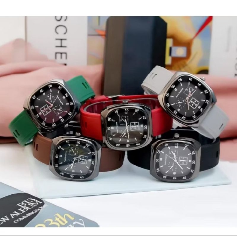 Jam tangan Pria Wanita Sport Chrono Korea Fashion Quartz Silikon Rubber Analog Watch Sport (TPW)