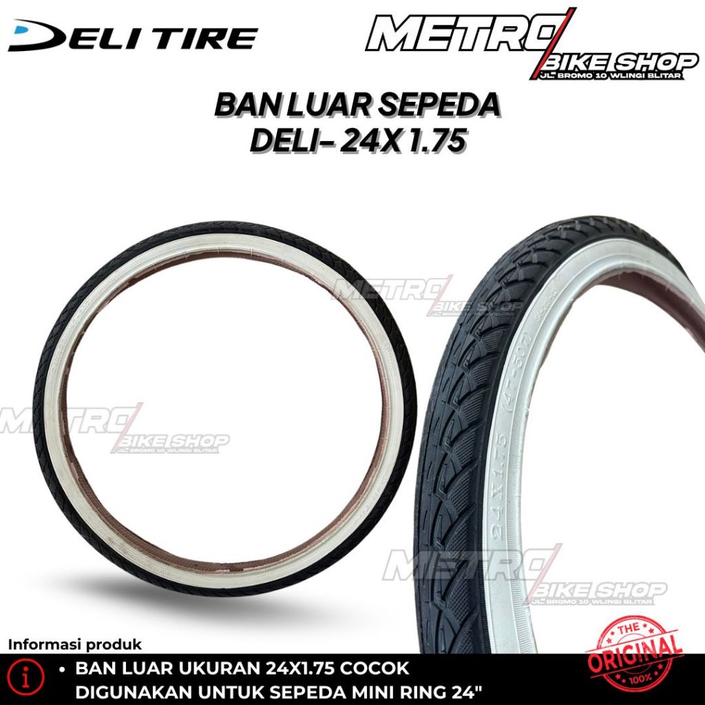 Ban Luar Sepeda Deli/SW 24 x 1.75 Ban luar sepeda anak ban Luar sepeda mini wanita sepeda keranjang
