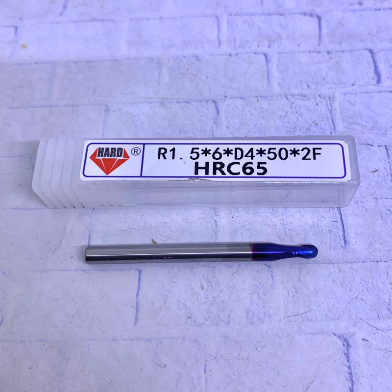 Ballnose Ballmill 3 mm atau R1.5 HRC 65 Carbide baru Ballmill Ballnose 3mm HRC65