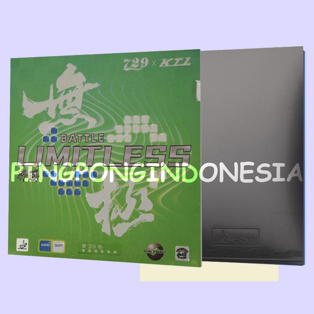 729 Battle Limitless Green - Karet Bet Pingpong Friendship 2 RITC Rubber Tenis Meja Bat KTL Blue Cre