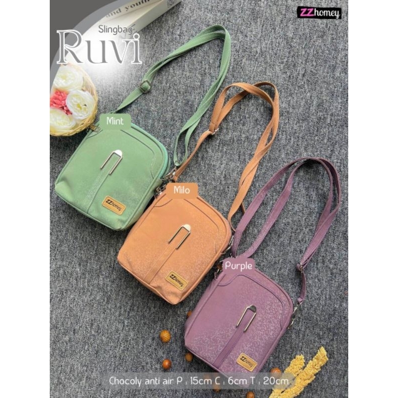 [Gallery Shazia] Ruvi Slingbag/Tas Selempang Wanita/Tas Glitter/Tas Anti Air