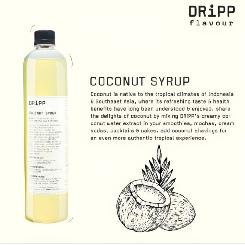 

Dripp Syrup coconut 760ml