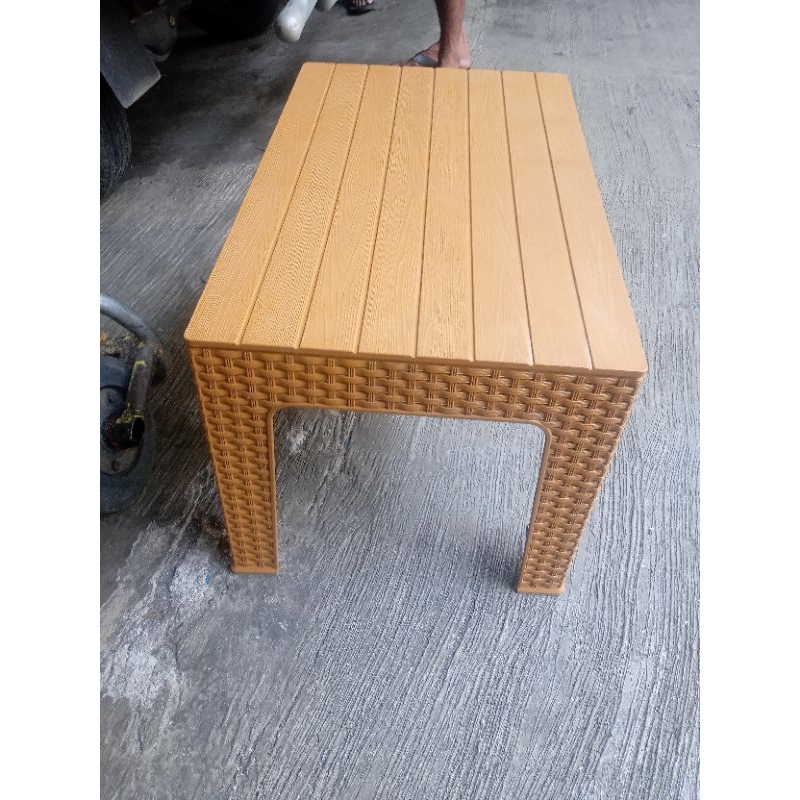 Meja Plastik Napolly Motif Anyaman Rotan Mapan 45 Meja Teras Plastik