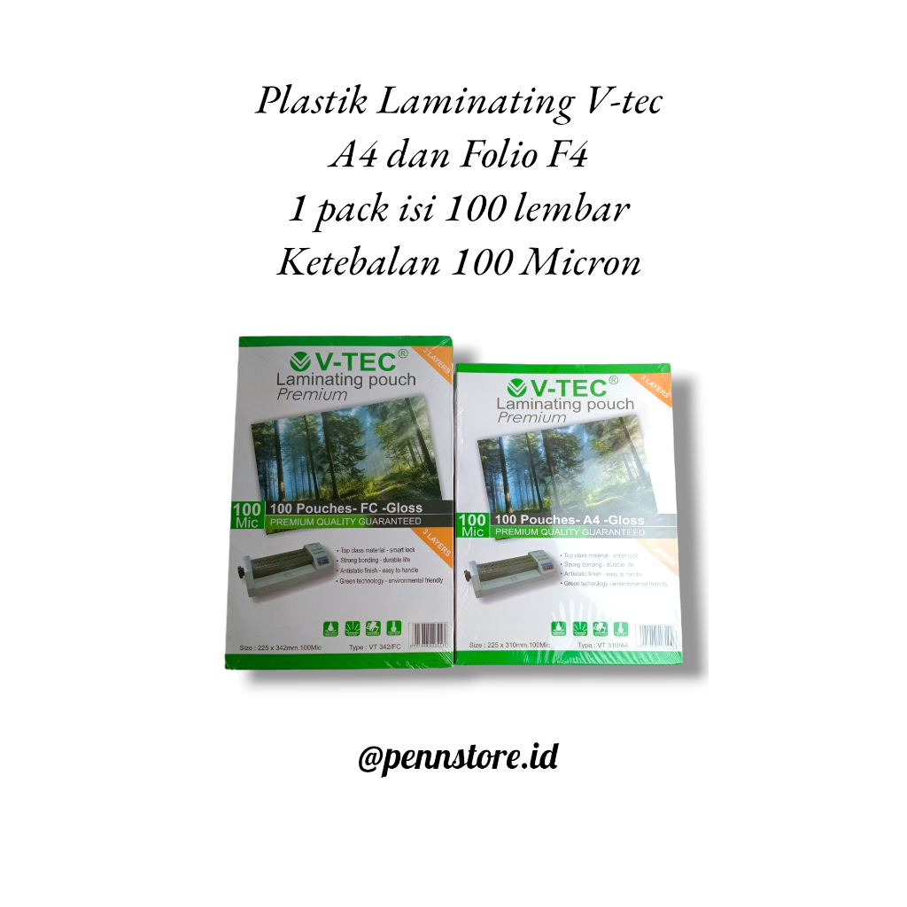 

(pack) Plastik Laminating V-Tec A4 dan F4 Folio
