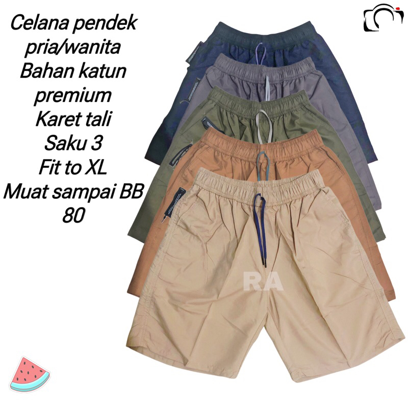 Celana pendek katun | celana pendek santai | celana pendek pria/wanita