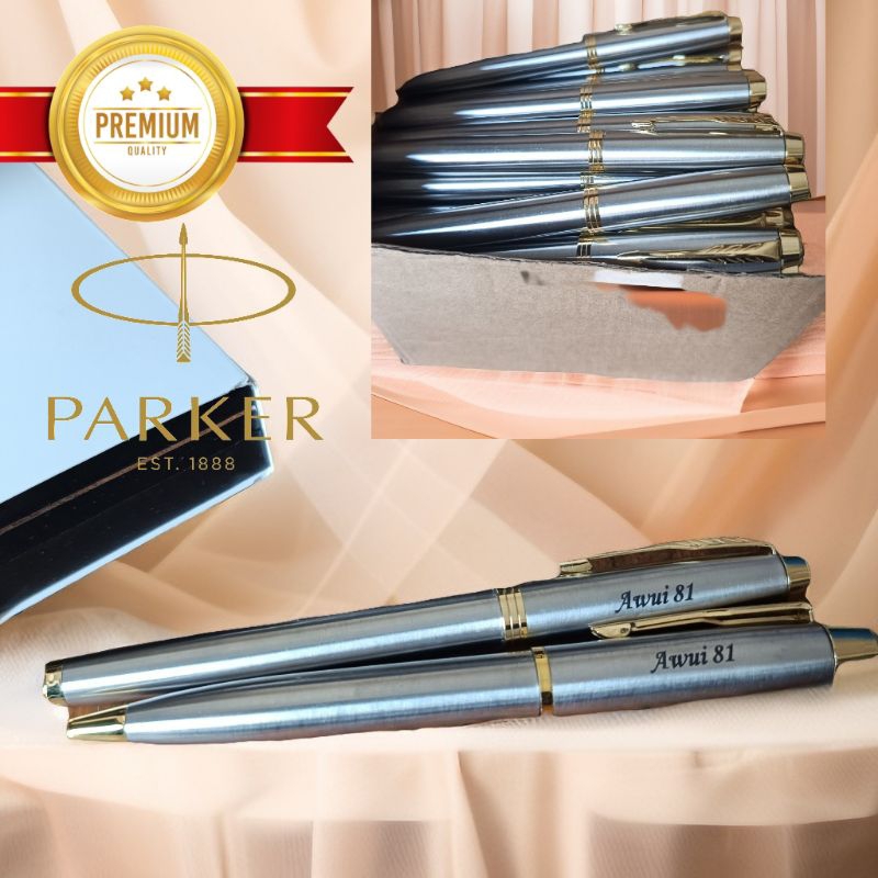 

pulpen stainles mewah parker exclusive gratis grafir nama