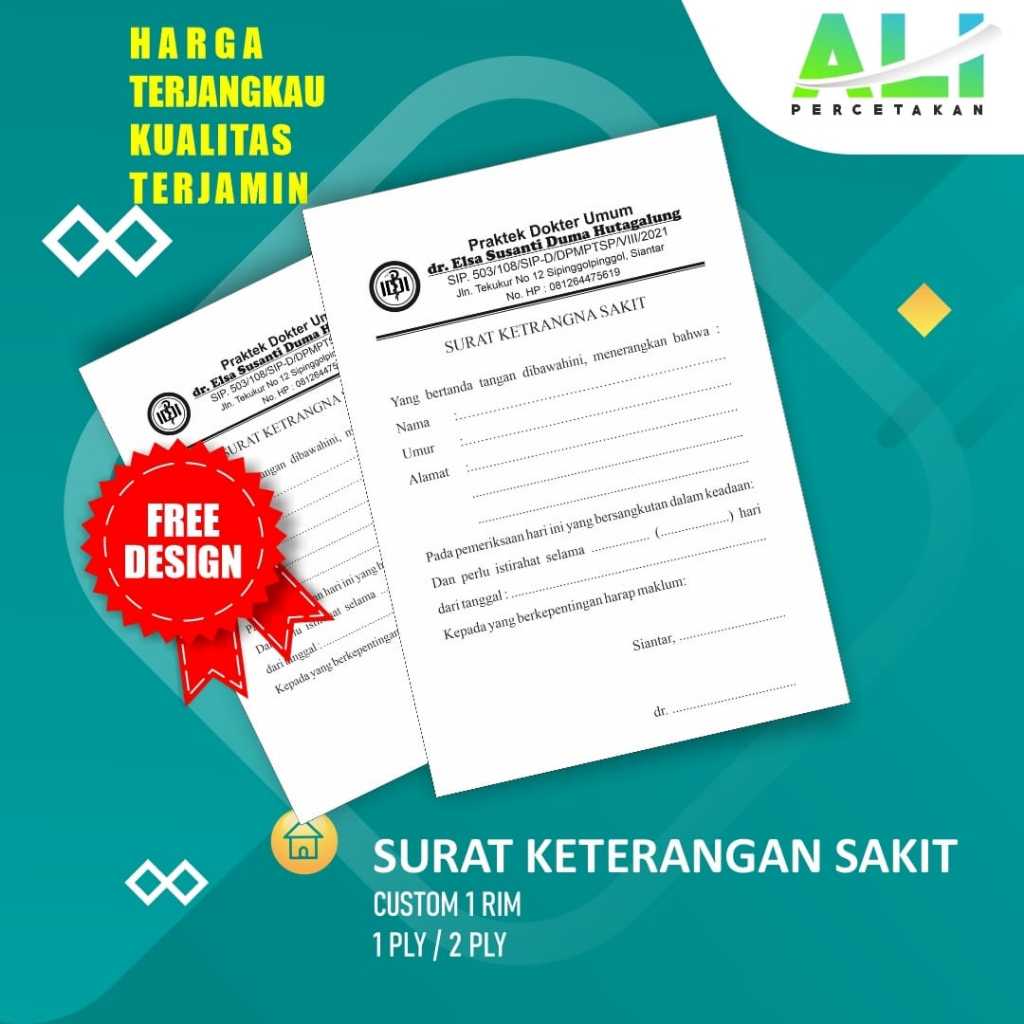 

CUSTOM CETAK SUKET SAKIT
