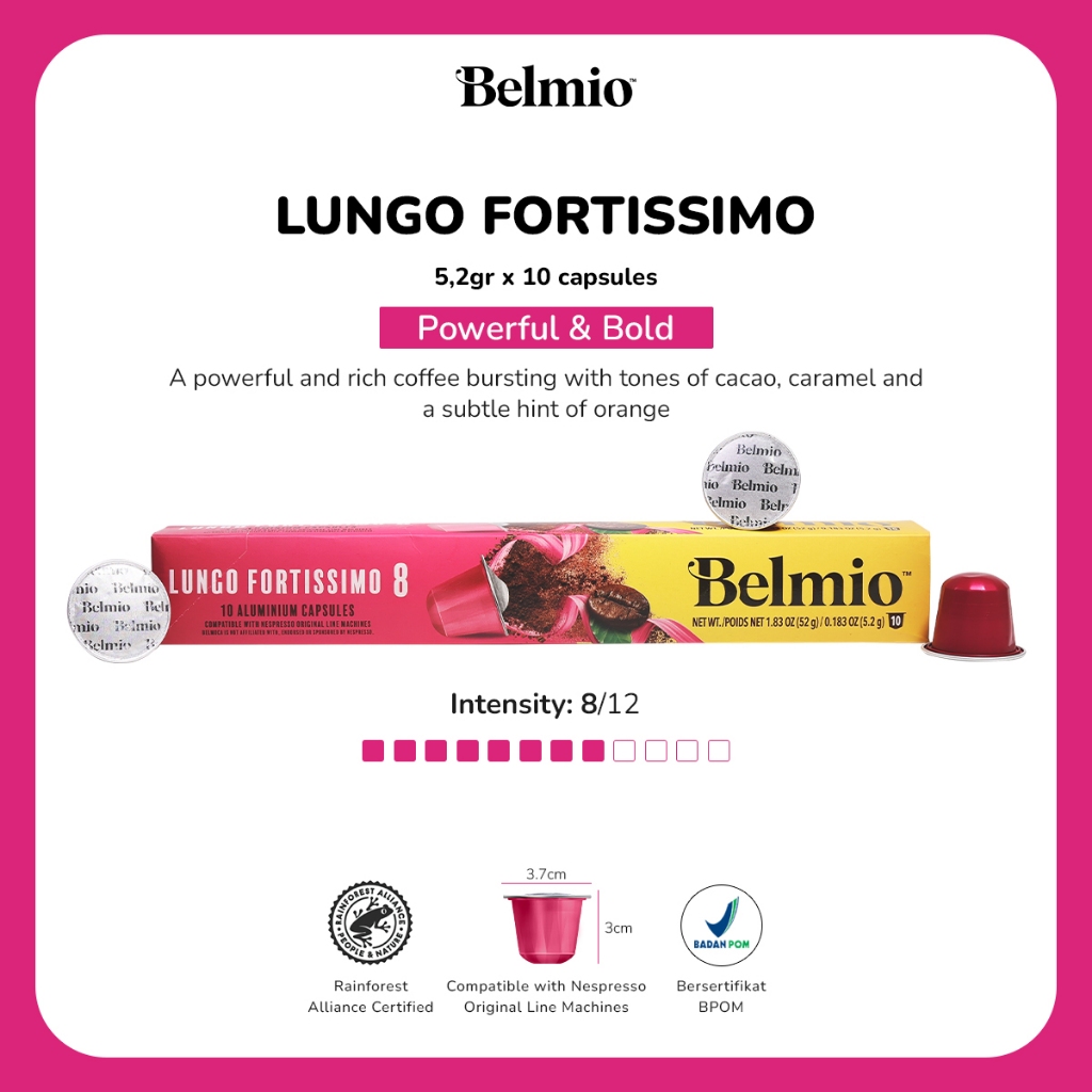 

Belmio Coffee - Lungo Fortissimo [Kapsul Kopi - Mesin Nespresso]