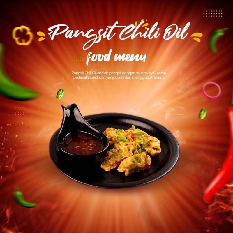 

pangsit ayam chilli oil isi 6