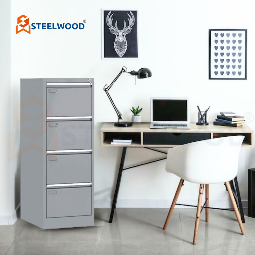 STEELWOOD ||  FILLING CABINET 4 LACI/FILE BERKAS KABINET/LACI KABINET/LACI FILE BERKAS/LEMARI ARSIP