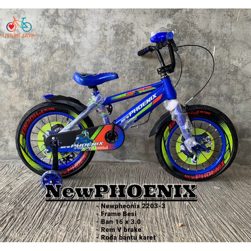 Sepeda Anak cowok BMX New Phoenix Ban Jumbo ukuran 16 inch | Sepeda BMX ring 16 inch | Sepeda Anak R