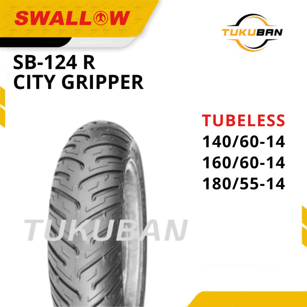 Ban Luar Sepeda Motor Swallow SB-124 R City Gripper 140/60 160/60 180/55 Ring 14 Tubeless