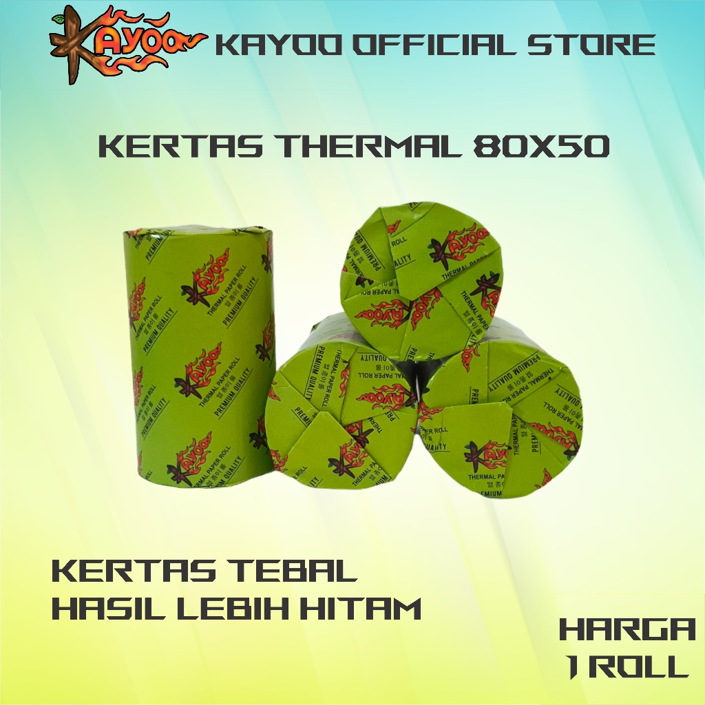 

KERTAS THERMAL STRUK KASIR PAPER ROLL 80X50 TERMAL POS RECEIPT PRINTER 80MM 80X50MM 80x50mm 79 / 80 x 50 79x50 MM