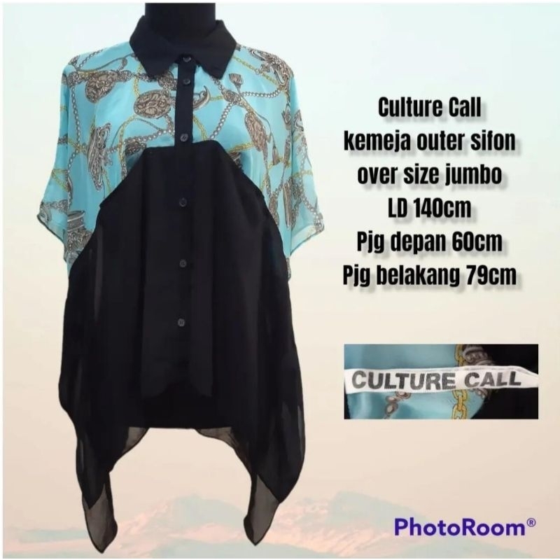 Culture Call kemeja outer wanita sifon motif over size jumbo