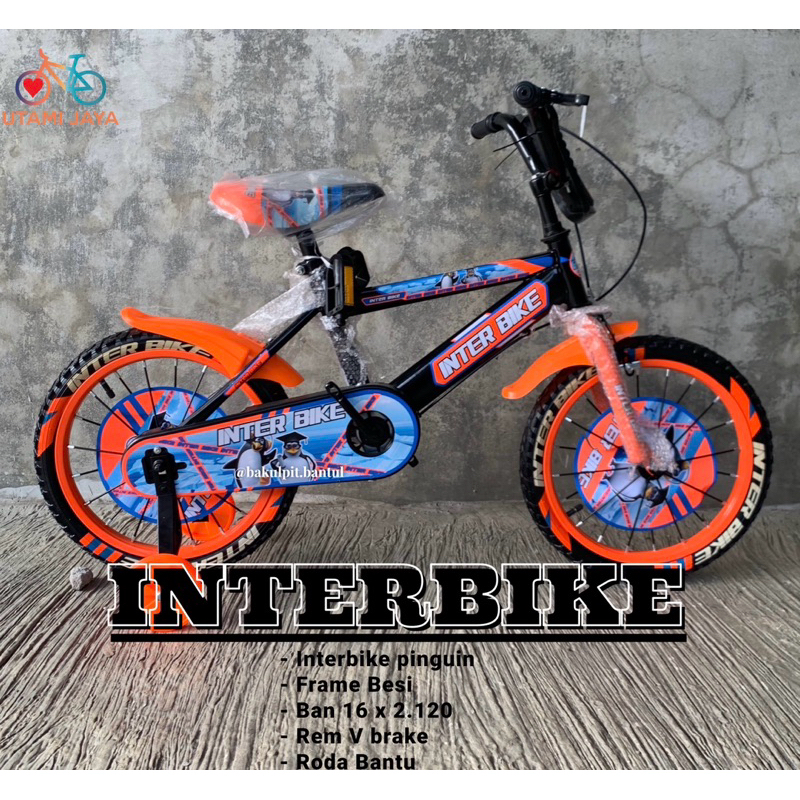 Sepeda Anak Cowok BMX Interbike Lazardo ukuran 16 inch | Sepeda Anak Roda 4 | Sepeda BmX ring 16