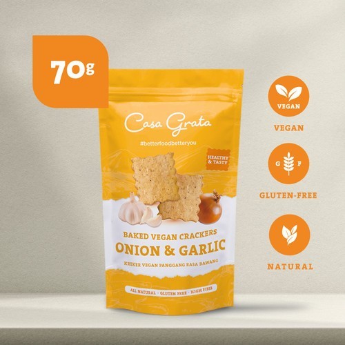 

Casa Grata Crackers Gluten Free Onion & Garlic 70gr