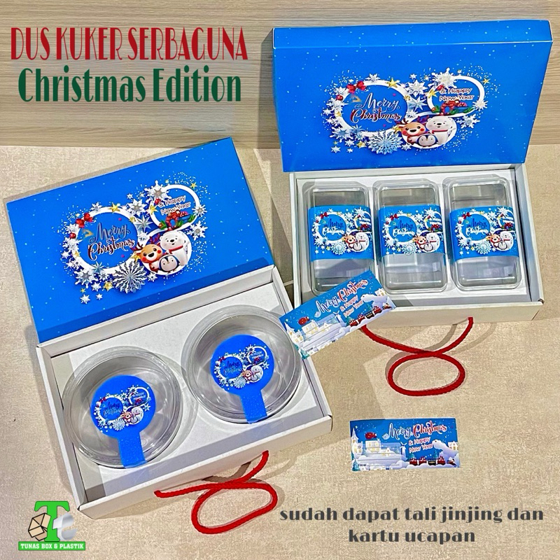 

Dus Kue kering Natal | Dus Kuker Motif Natal Christmas Box Sekat Kue kering tema Natal 2-3 toples | Dus Toples Kuker Natal | Box Natal Kue kering | Kotak Kue Natal | Christmas Hampers | Hampers Natal | Dus Hampers Natal | Giftbox Natal | Dus Hampers Natal