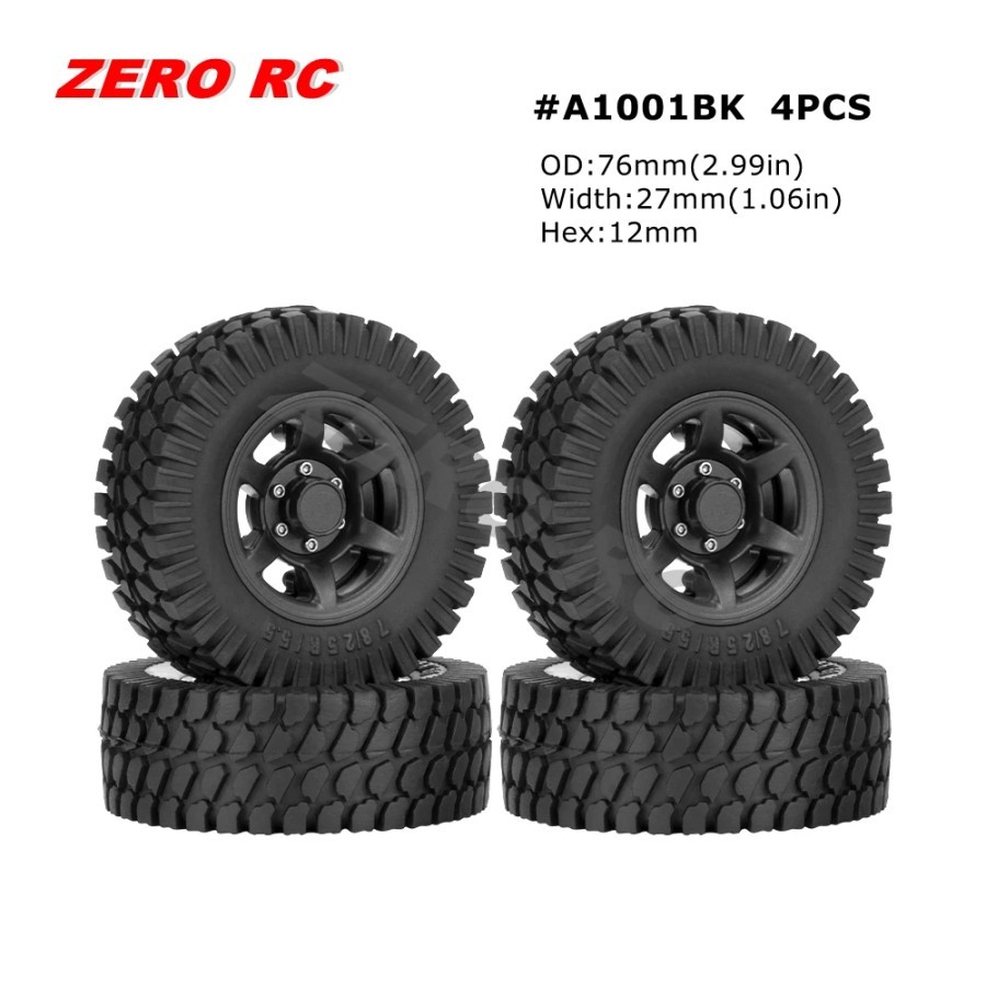 Ban rc 1.55" termasuk velg plastik beadlock 4pcs rc crawler 1/12 1/10