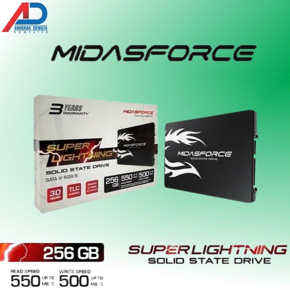SSD 256GB MIDASFORCE SUPER LIGHTNING SATA 3