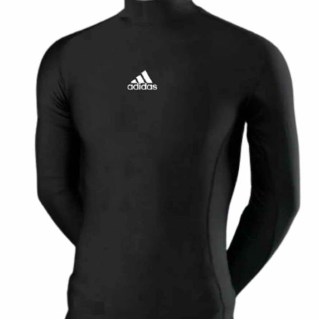 KI3 baselayer pria mangset baju kaos kerah tinggi manset tangan panjang pria hitam sangat adeum pas 