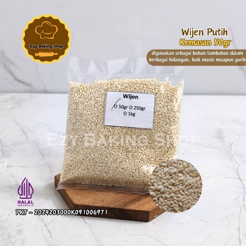 

Wijen Putih 50gr / Biji Wijen Putih / White Sesame Seed