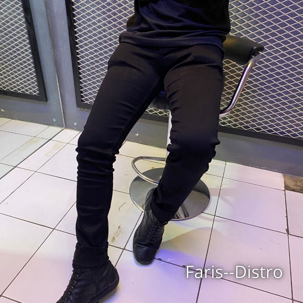 Celana Hitam Pria Sofjeans Celana Panjang Denim Pria Pola Slimfiit Celana Panjang Hitam Skinny