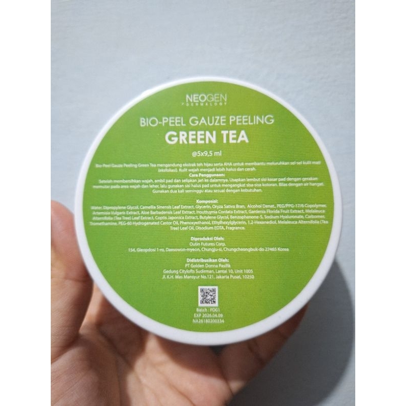 PRELOVED - NEOGEN DERMALOGY Bio-Peel Gauze Peeling Green Tea (sisa 3pad)