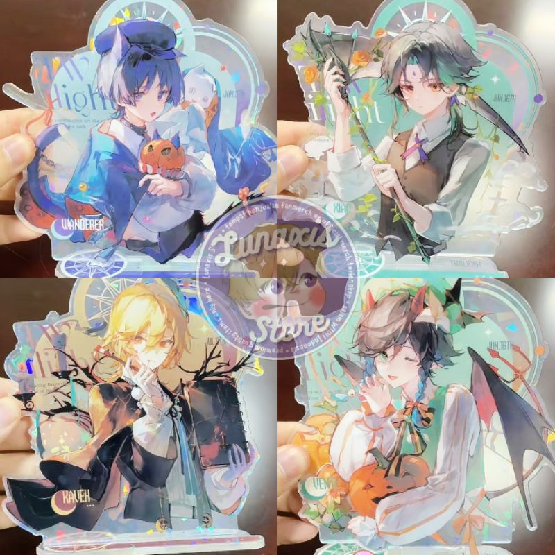 (FLASHSALE) Unofficial Merch Akrilik Standee 10cm Genshin Impact Wanderer Xiao Kaveh Venti edisi Hal