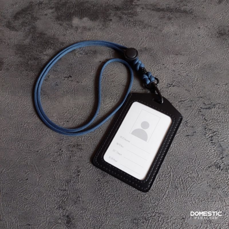 

Lanyard ID card holder tali paracord gantungan kalung id name tag - Navy