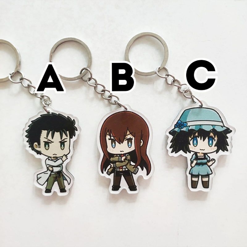 Keychain Anime Steins Gate 2 Okabe Rintarou Makise Kurisu Shiina Mayuri Gantungan Kunci Merchandise