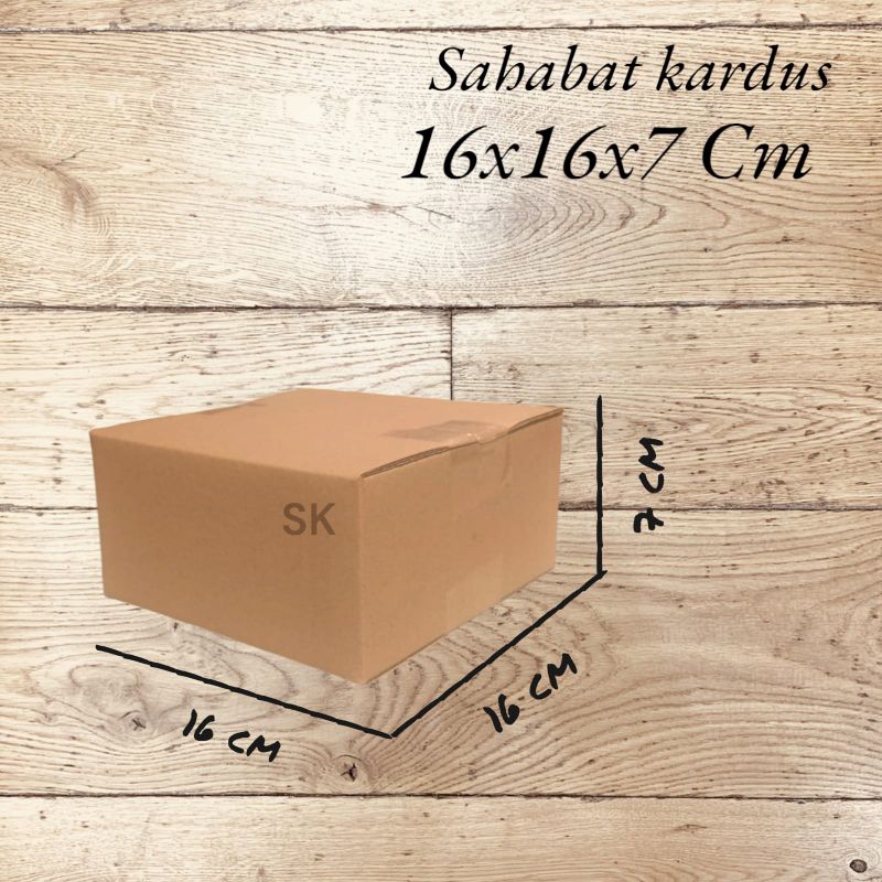 

kardus box Ukuran 16x16x7 cm single wall polos