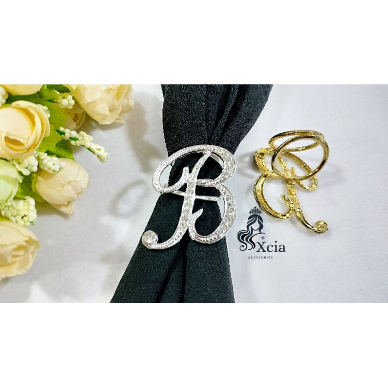 Ring hijab huruf/Ring hijab abjad/Ring hijab premium/Ring hijab angka