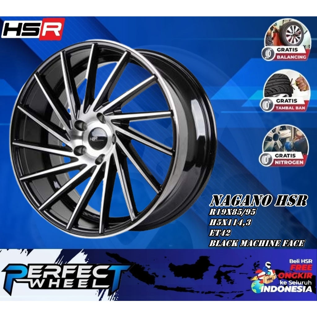 Hsr Wheel Nagano Ring 19 Velg Mobil Racing Untuk Accord,Ciciv Tubro,Camry,Alphard,Terios