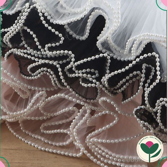 

Garansi Harga 1 rol 32 meter Pearl tulle cellophane kain mutiara bungkus buket bunga flower wrapping bouquet MK1781