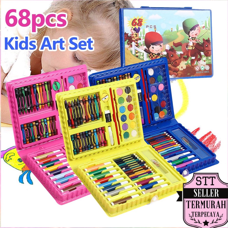 

Top Promo STT Drawing Set 68Pcs Oil Pastel Crayon 68 IN 1 Set Krayon Mewarnai dan Melukis Lengkap dengan Cat Air Alat Mewarnai Anak Anak Bentuk Koper