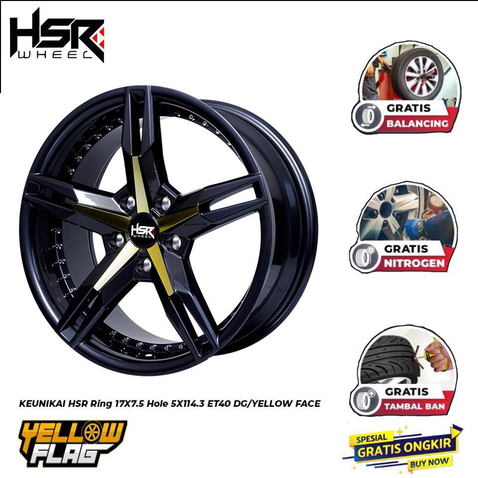 Velg Mobil CIVIC , ACCORD , CAMRY , INNOVA R17 HSR KEUNIKAI R17 LEBAR 7,5 RATA PCD 5X114