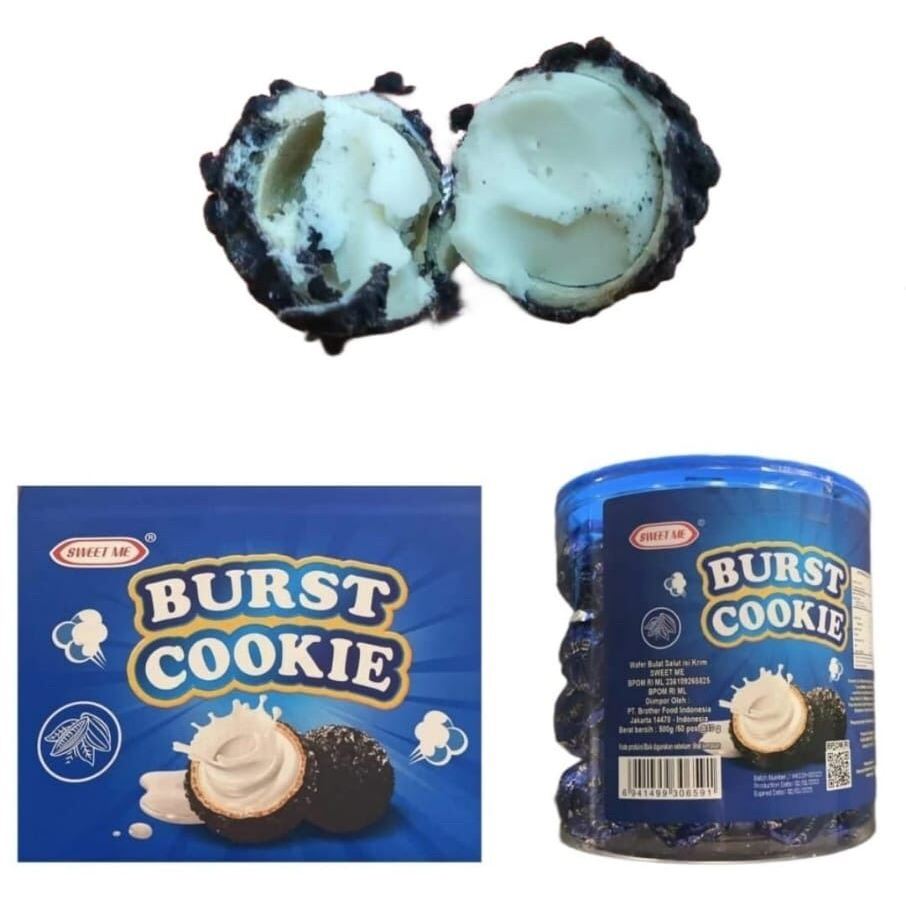 

SWEET ME BURST COOKIE TOPLES BOLA COKLAT ISI KRIM ISI 50 BIJI BERAT 500 GRAM