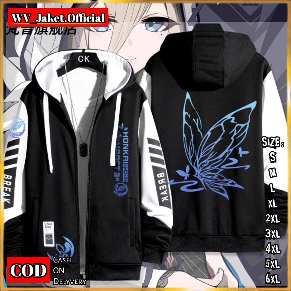 WareVisible Jacket Hoodie ZIPPER HONKAI APONIA Oversize Korean Style Unisex Premium FLEECE