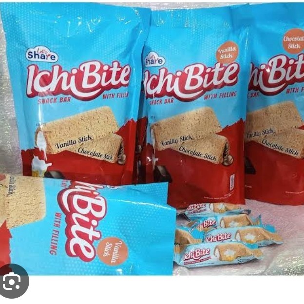 

ichibite ichi bite snack bar with filling vanila chocolate promo