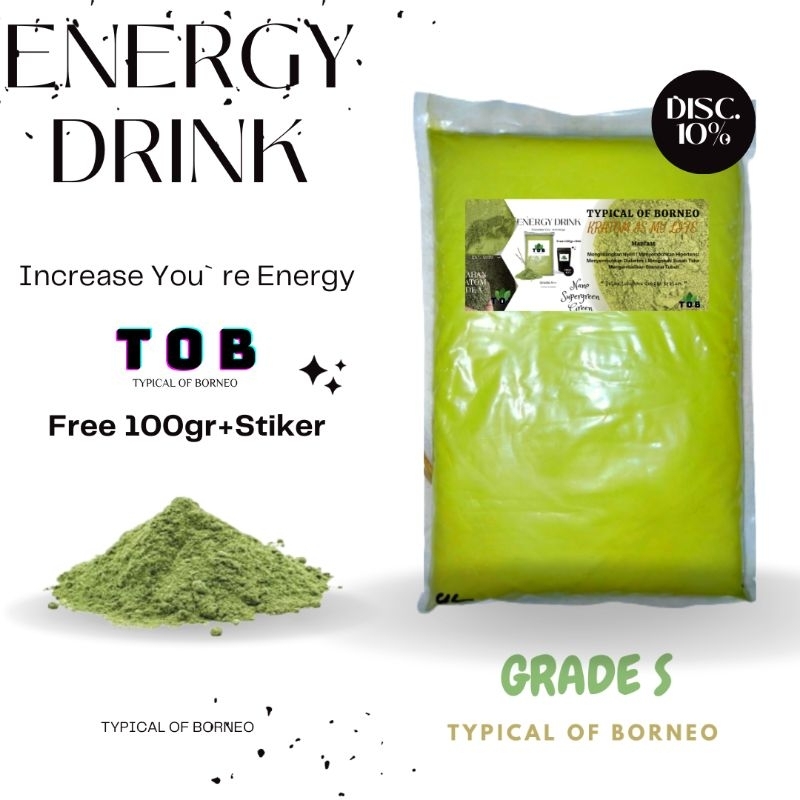 

TOB POWDER Bubuk keraton teh kraton NANO hijau kalimantan free 130gr
